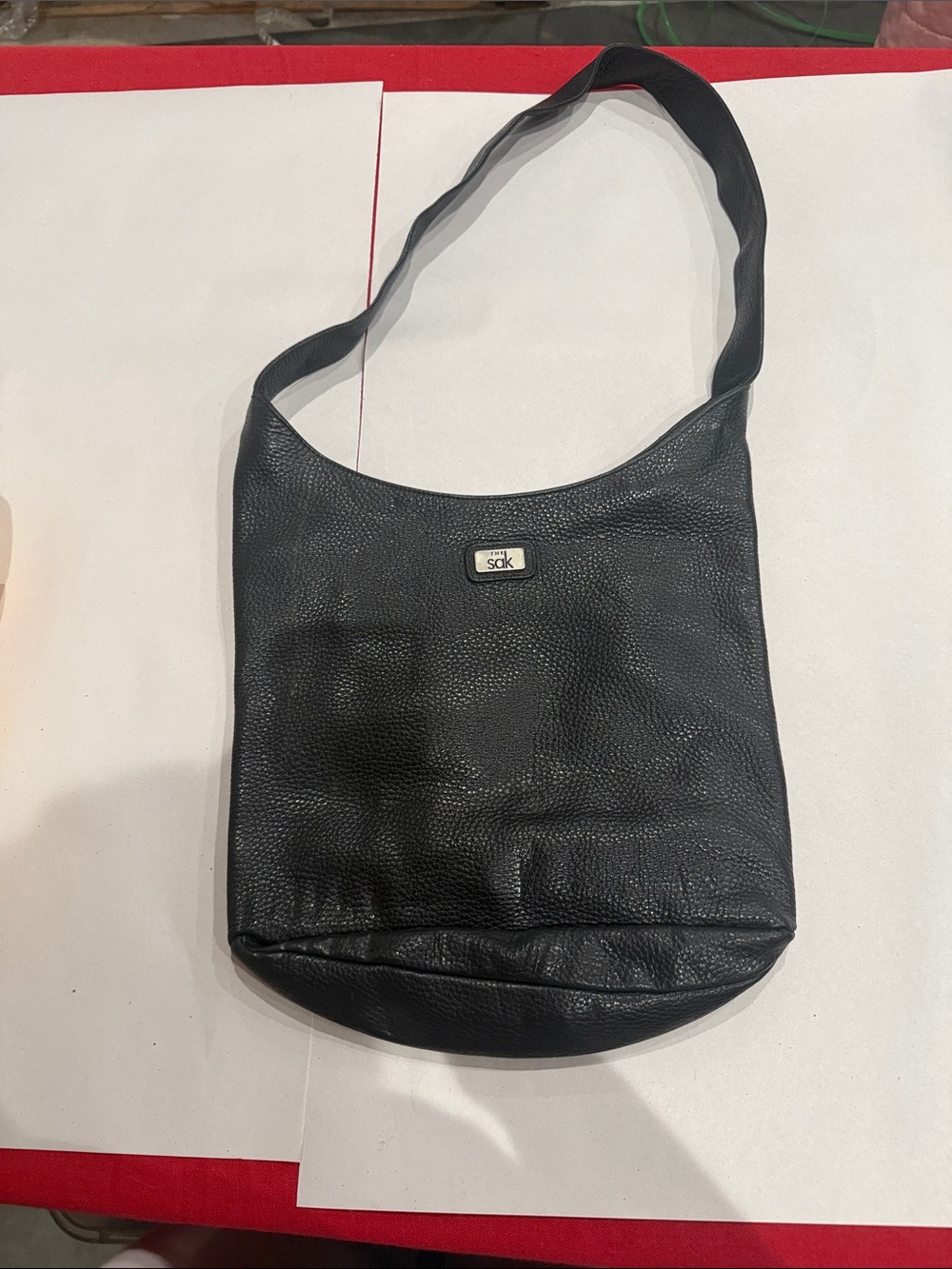 The Sak Black Pebbled Leather Shoulder Bag